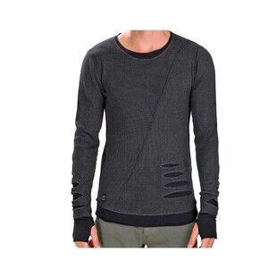 Black Long Sleeve Athletic Tee with Thumb Holes